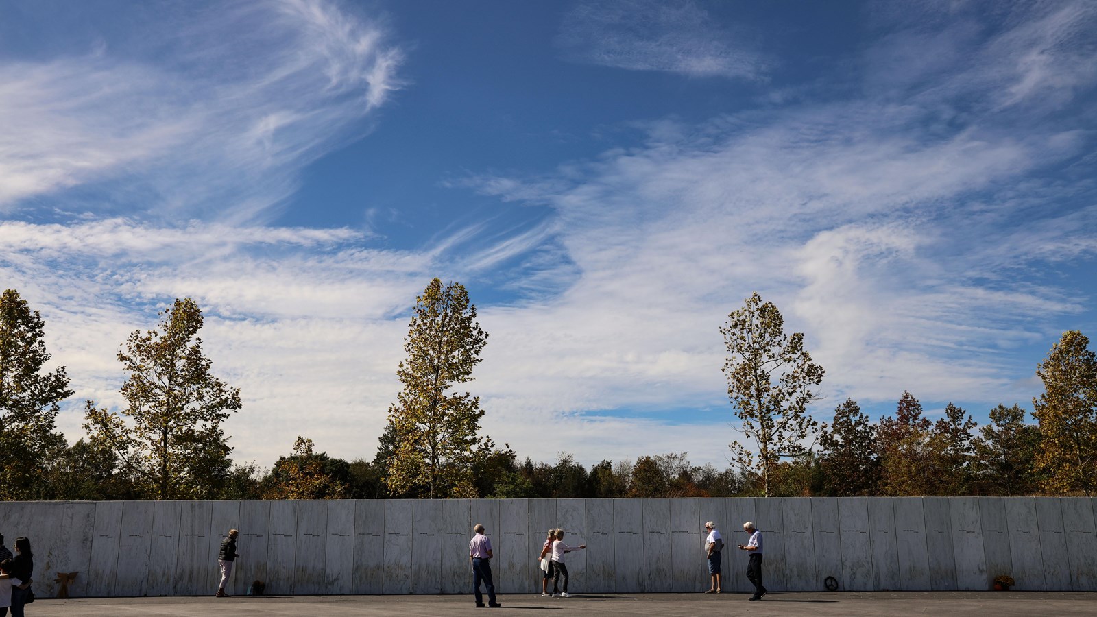 The Wall of Names at Flight 93 National Memorial marks the aircraft’s final approach.