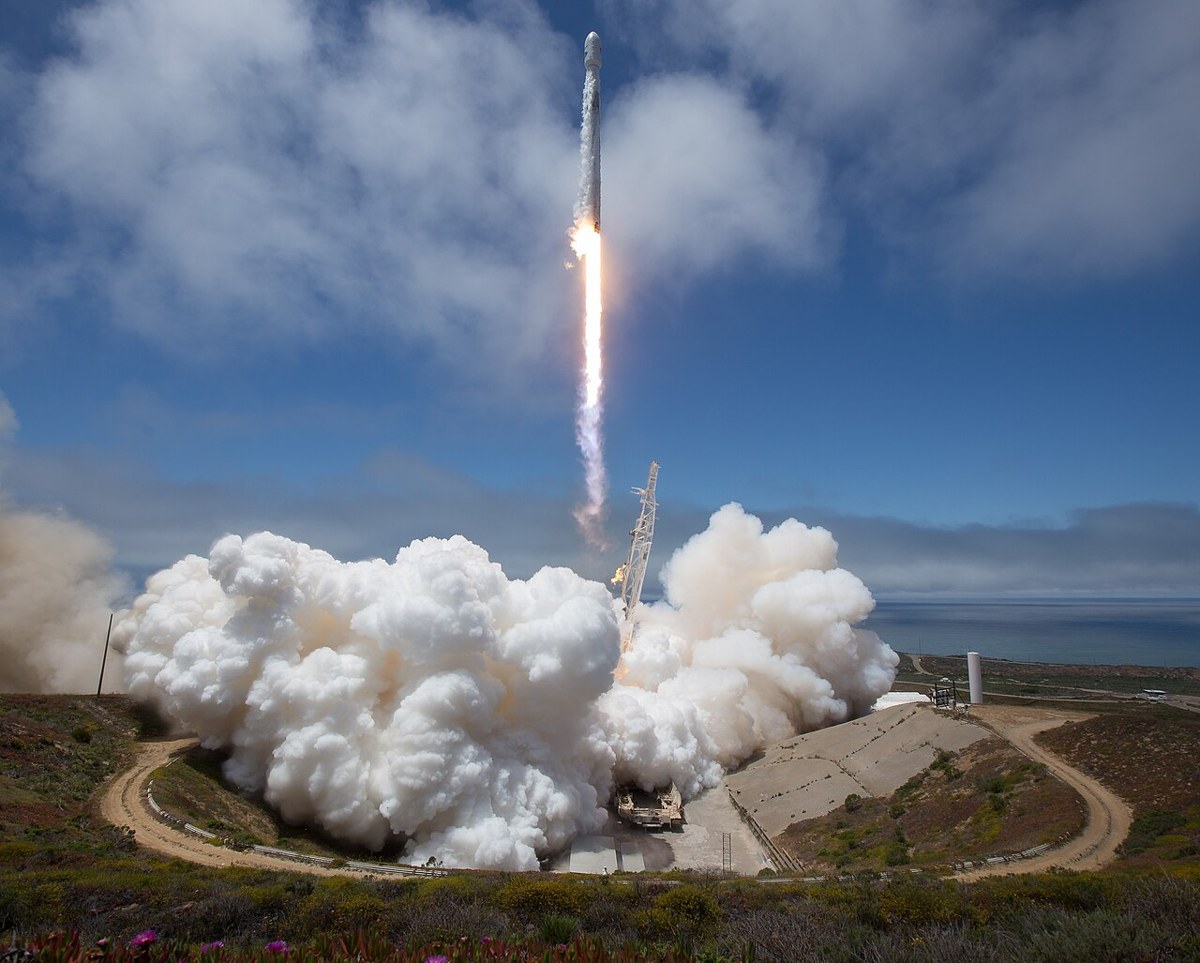 A SpaceX Falcon 9 launches the GRACE Follow-On mission from Vandenberg, California, on May 22, 2018. Illustrative of the company’s space infrastructure.