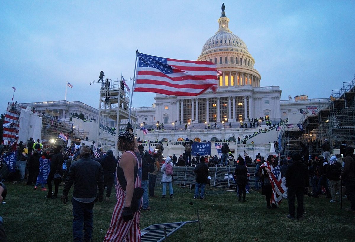 Crowds at the Capitol on 6 January 2021.