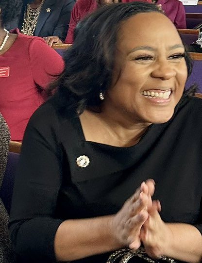Fulton County District Attorney Fani Willis with Rep. Nikema Williams, 2024.
