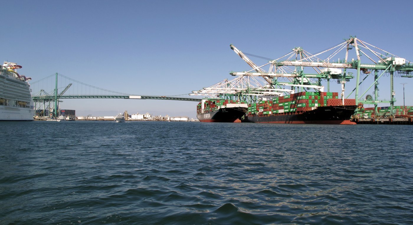 Port of Los Angeles containers.
