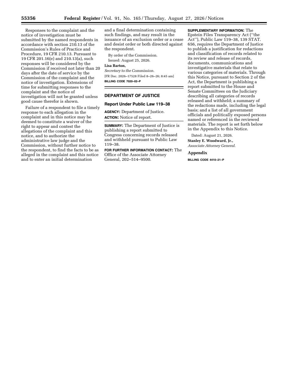 Federal Register / executive orders.