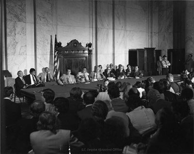 A Senate Watergate Committee hearing, 1973. Archival image available at modest resolution.