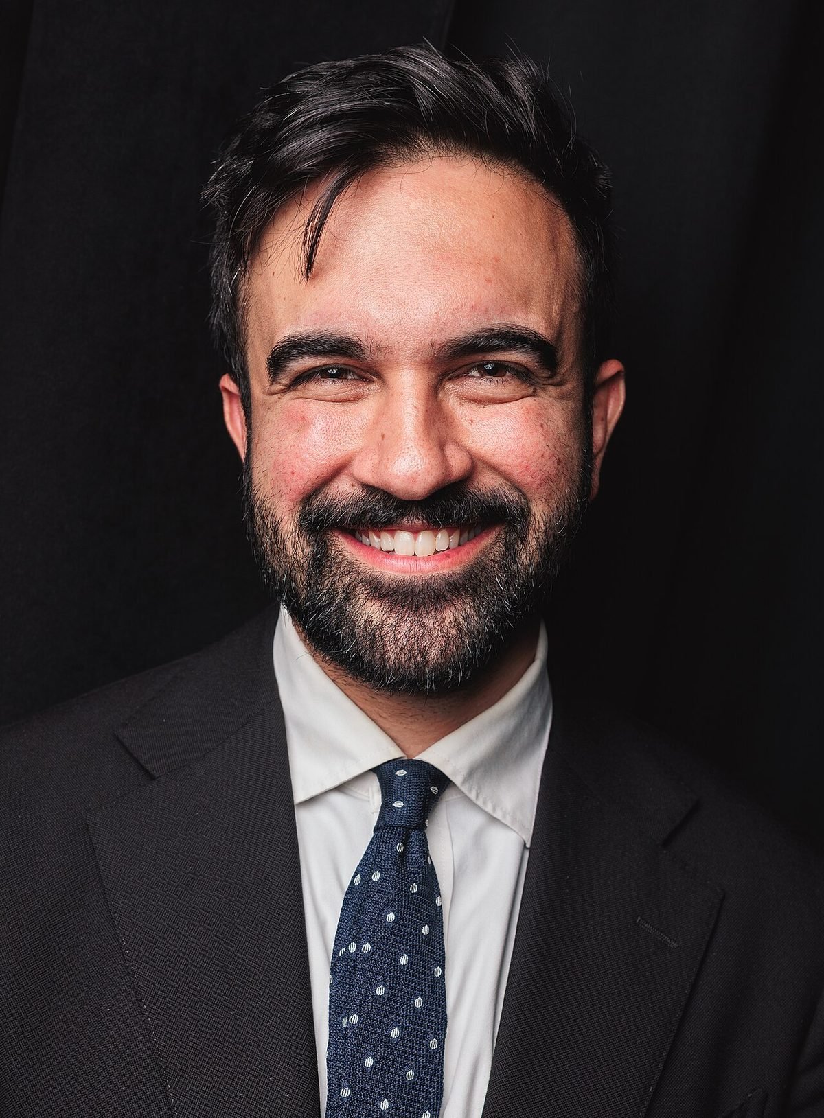 Zohran Mamdani, May 2025 campaign portrait.